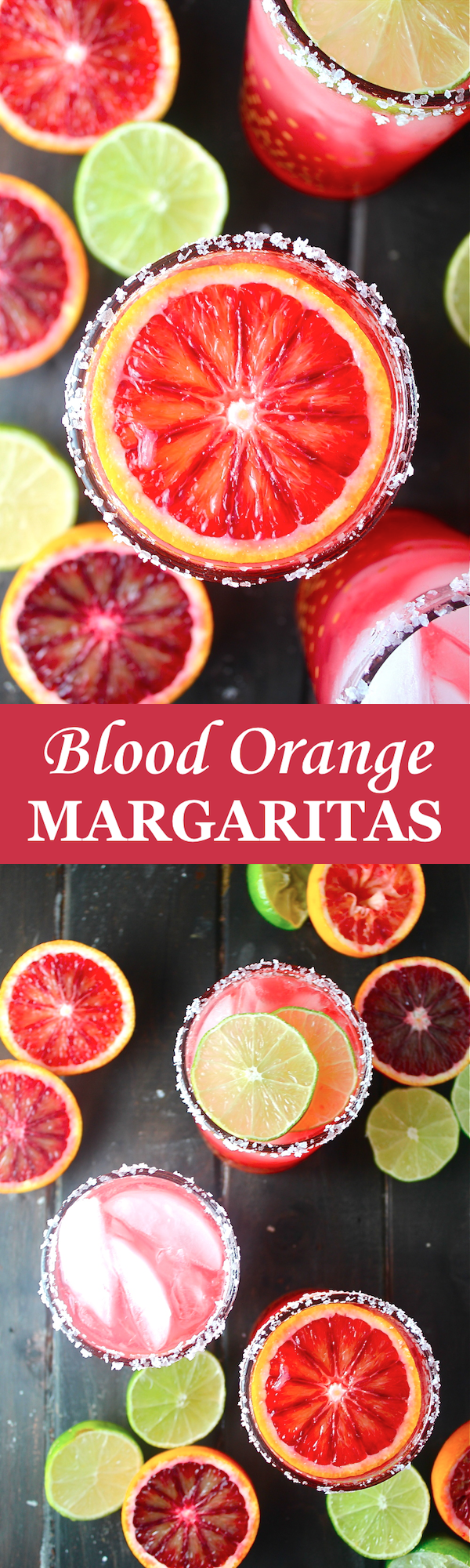 These Blood Orange Margaritas are tart, sweet, and refreshing - the perfect vibrant antidote to the winter gloom! | The Millennial Cook #winterrecipe #drink #margarita #bloodorange #lime