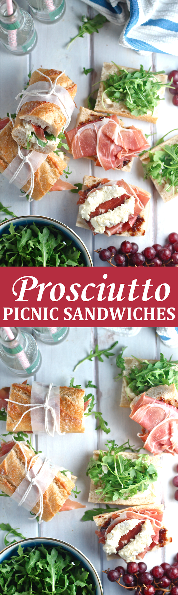 These Prosciutto Picnic Sandwiches are an easy and delicious European-style lunch! | The Millennial Cook #sandwich #prosciutto #brie #fig #arugula